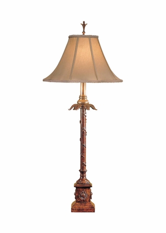 2118 Wildwood Lamps Bound Column Lamp with Oxyart Patina on Cast Brass