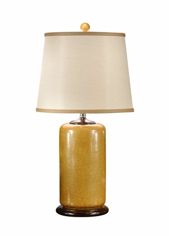 21181 Wildwood Lamps Speckled Gold Lamp with Hand Colored Porcelain - Faux Wood