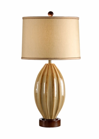 21233 Wildwood Lamps Handmade Ceramic Aged Tan Glaze Tatum Lamp