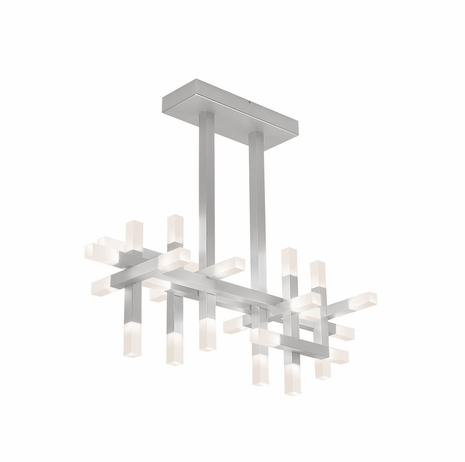 2133.16 Sonneman Connetix&reg; Architectural LED Bar Pendant with Bright Satin Aluminum Finish