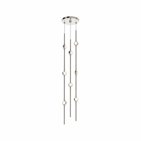 2161.13C-S-27 Sonneman Constellation Systems Andromeda Short 6" Round LED Pendant with Satin Nickel Finish