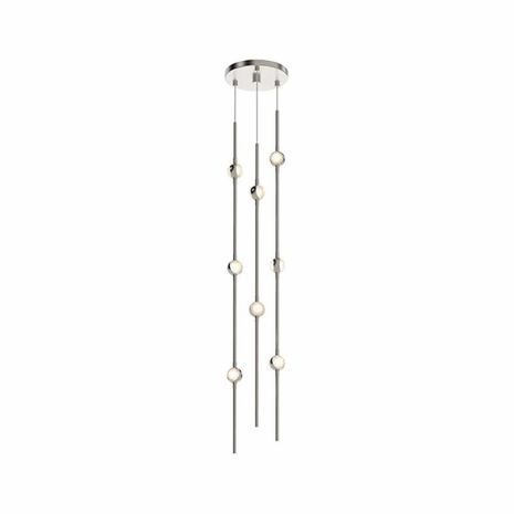 2161.13W-S-27 Sonneman Constellation Systems Andromeda Short 6" Round LED Pendant with Satin Nickel Finish