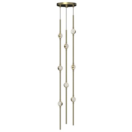2161.38C-S-27 Sonneman Constellation Systems Andromeda Short 6" Round LED Pendant with Satin Brass Finish