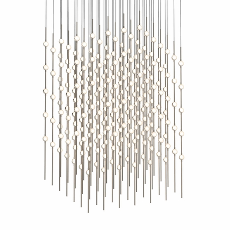 2169.13W Sonneman Constellation Systems Cosmic Cube 30" LED Pendant with Satin Nickel Finish