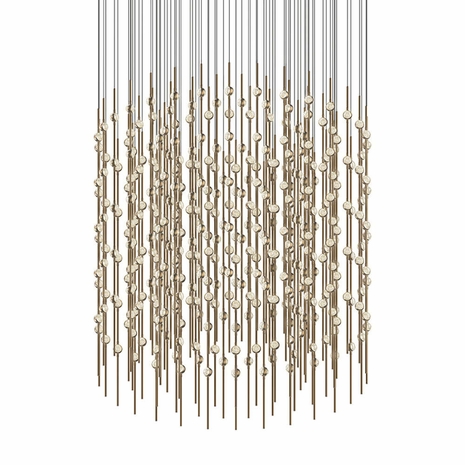 2172.38C Sonneman Constellation Systems 48" Centaurus Cylinder LED Pendant with Satin Brass Finish