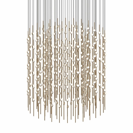 2172.38W Sonneman Constellation Systems 48" Centaurus Cylinder LED Pendant with Satin Brass Finish