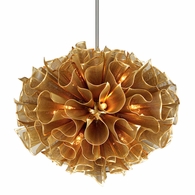 218-416-GL Corbett Lighting Pulse 16 Lt. Chandelier with Gold Leaf Finish