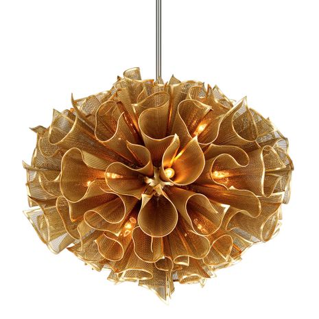218-416-GL Corbett Lighting Pulse 16 Lt. Chandelier with Gold Leaf Finish