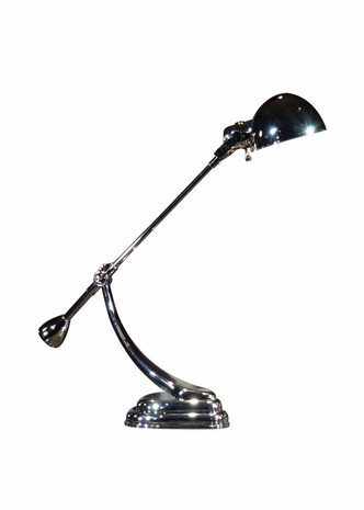 22029 Wildwood Lamps Adjustable Work Lamp with Nickel Plated Brass with Metal Shade