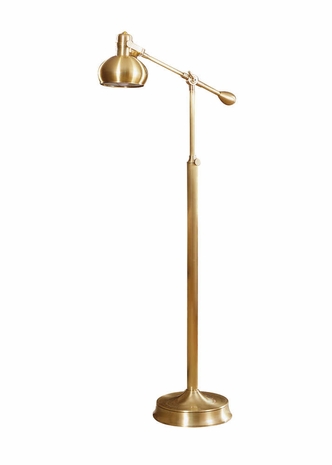 22034 Wildwood Lamps Ball Shade Floor Lamp Fully Adjustable in Solid Brass with Antique Patina