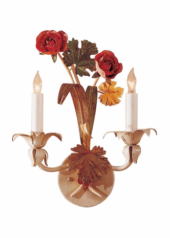 2204 Wildwood Lamps Spring Roses Sconce