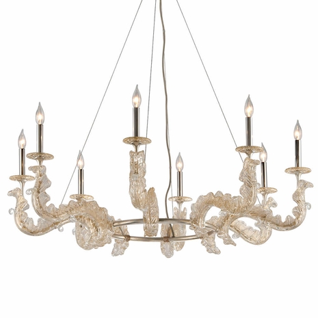 221-08 Corbett Cielo 8Lt Chandelier with Hand-Crafted Iron And Stainless Finish