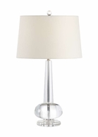 22157 Wildwood 28in. Solid Lead Crystal Abbey Lamp with Linen Shade and Clear Finish