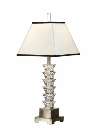 22183 Wildwood Lamps Rising Square Flowers Lamp with Acrylic Blooms Nickel on Brass