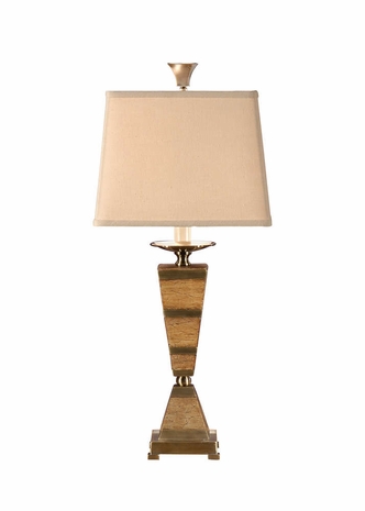 22186 Wildwood Lamps Old Leather Look Lamp with Crackle Lacquer Antique Brass