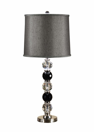 22201 Wildwood Lamps Faceted Balls Lamp with Hand Cut Crystal Nickel Mounting