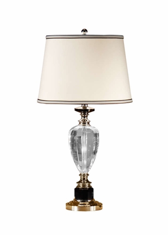 22217 Wildwood Lamps Optic Crystal Urn Lamp with Cast Crystal Nickel Mounting
