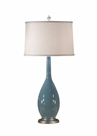 22224 Wildwood Lamps Slender Pin Lamp with Porcelain with Old Silver on Wood