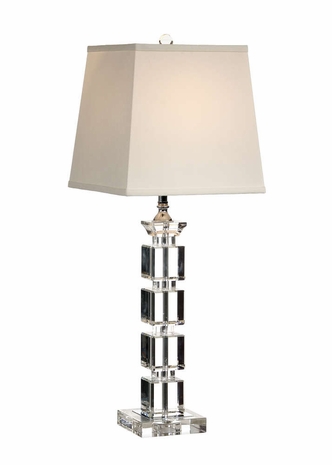 22302 Wildwood Solid Crystal Clear Blocks In Crystal Lamp