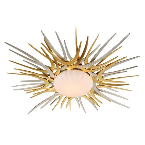 224-33-GL/SL Corbett Lighting Helios 1 Lt. Flush Mount with Gold And Silver Leaf Finish