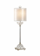 22428 Wildwood 35in. Metal Celine Lamp with Silkette Shade and Brushed Nickel/Clear Finish