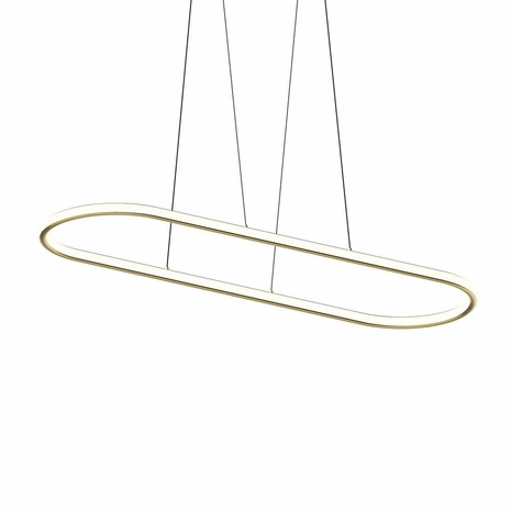 2243.14 Sonneman Luna 60" Racetrack Pendant with Brass Finish Finish