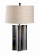 22453 Wildwood 27.5in. Iron Savoy Lamp - Scorched Bronze with Linen Shade