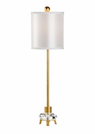 22463 Wildwood 32in. Iron Eloise Buffet Lamp with Silkette Shade and Antique Gold Leaf/Clear Finish
