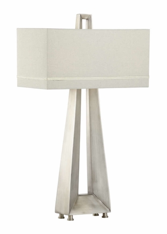 22470 Wildwood 32in. Composite Skyway Lamp with Linen Shade and Antique Silver Finish