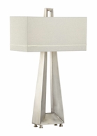 22470 Wildwood 32in. Composite Skyway Lamp with Linen Shade and Antique Silver Finish