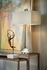 22470 Wildwood 32in. Composite Skyway Lamp with Linen Shade and Antique Silver Finish