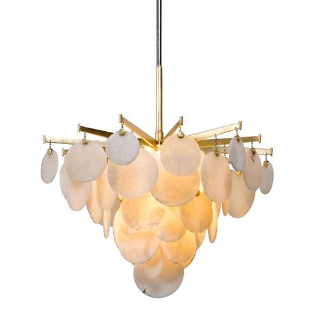 228-42-GL/SS Corbett Lighting Serenity 1 Lt. Chandelier with Gold Leaf W Polished Stainless Finish