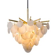 228-43-GL/SS Corbett Lighting Serenity 1 Lt. Chandelier with Gold Leaf W Polished Stainless Finish