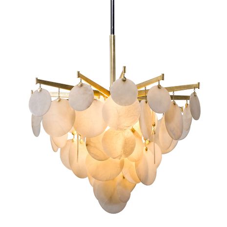 228-43-GL/SS Corbett Lighting Serenity 1 Lt. Chandelier with Gold Leaf W Polished Stainless Finish