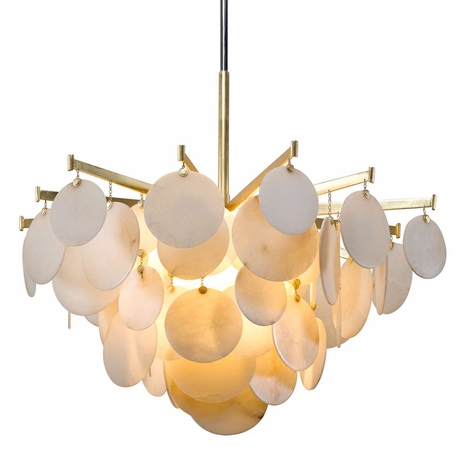 228-44-GL/SS Corbett Lighting Serenity 1 Lt. Chandelier with Gold Leaf Finish