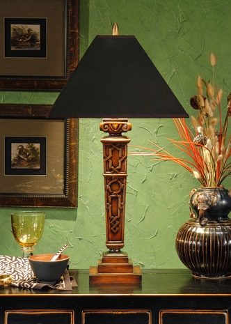 23039 Wildwood Lamps Carved Column Lamp