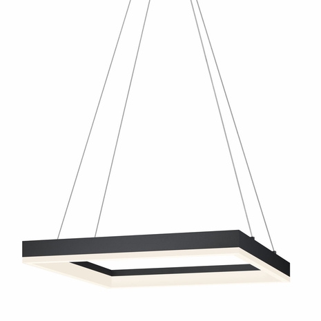 2304.25 Sonneman Corona Square Architectural 19" LED Square Pendant with Satin Black Finish