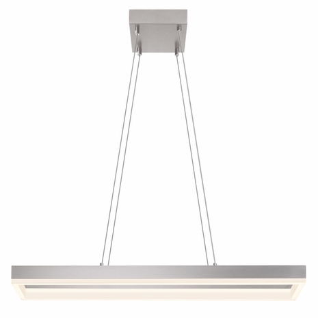 2308.16 Sonneman Corona Rectangle Architectural 31" LED Rectangle Pendant with Bright Satin Aluminum Finish