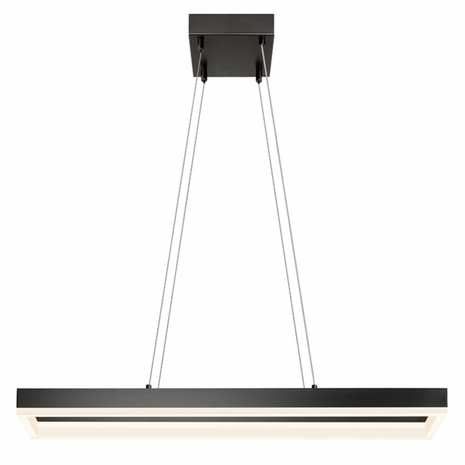 2308.25 Sonneman Corona Rectangle Architectural 31" LED Rectangle Pendant with Satin Black Finish