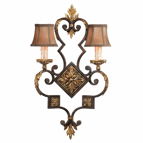 234350ST Fine Art Lamps 2 Light Castile 30" Sconce with Bronze Finish