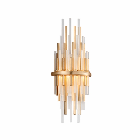 238-11-GL/SS Corbett Lighting Theory 2 Lt. Wall Sconce with Gold Leaf/Silver Leaf Finish