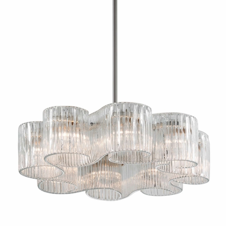 240-48 Corbett Lighting Circo 8 Lt. Chandelier with Satin Silver Leaf Finish