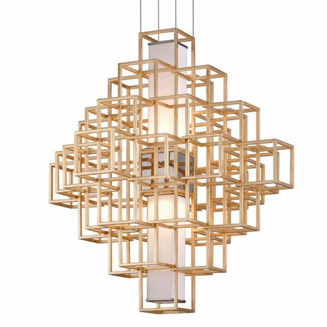 242-43 Corbett Metropolis 2Lt Pendant with Hand-Crafted Iron Finish