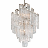 243-413 Corbett Lighting Mont Blanc 13 Lt. Chandelier with Modern Silver Leaf Finish