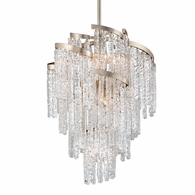 243-49 Corbett Lighting Mont Blanc 9 Lt. Chandelier with Modern Silver Leaf Finish
