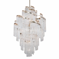 243-725 Corbett Lighting Mont Blanc 25 Lt. Chandelier with Modern Silver Leaf Finish