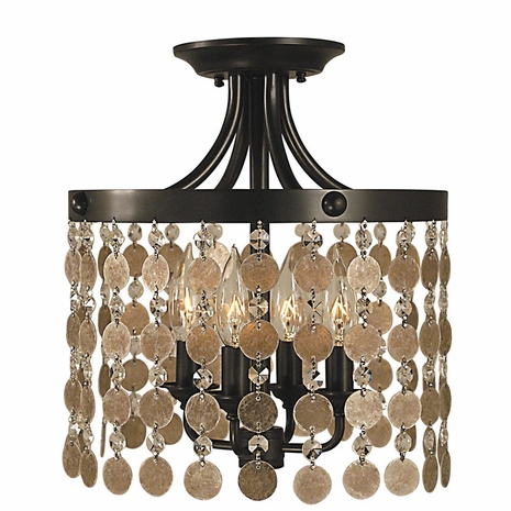 F-2482 Framburg 4-Light Antique Brass Naomi Flush / Semi-Flush Mount