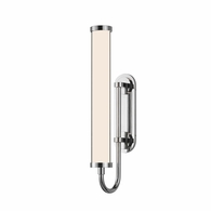 2490.01 Sonneman Bauhaus Revisited Bath Rohr Short LED Sconce with Polished Chrome Finish