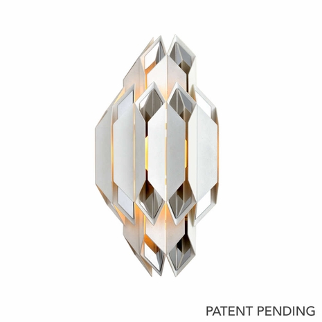 254-12 Corbett Haiku 2Lt Wall Sconce with White With Polished Stainless Finish