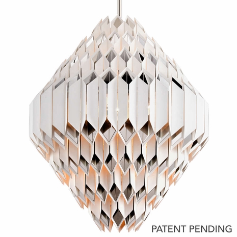 254-724 Corbett Haiku 24Lt Pendant with White With Polished Stainless Finish